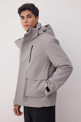 Parka con cappuccio - Grigio