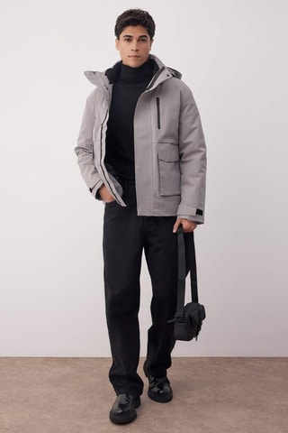 Parka con cappuccio - Grigio