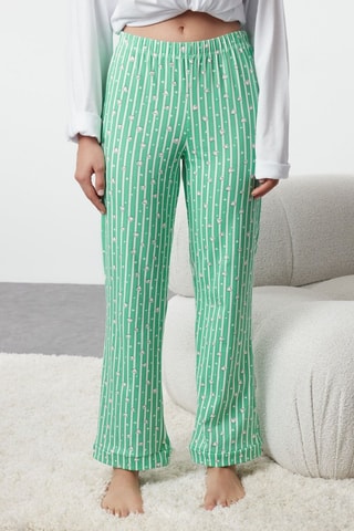 Pyjamabroek - Groen en Wit