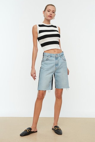 Crop Top - Ecru en Zwart