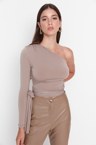 Asymmetrische Top Taupe