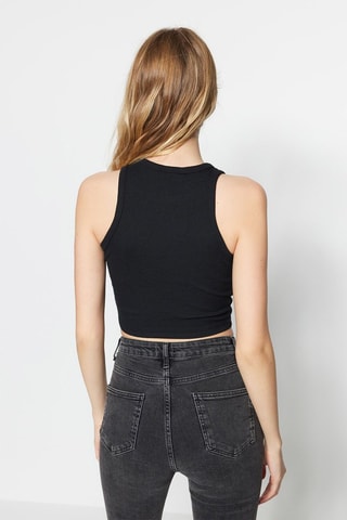 2 crop tops sem mangas - Preto e branco