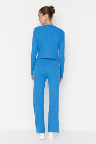 Crop top e pantaloni palazzo - Turchese