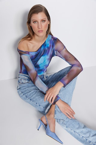 Top met Tie and Dye Blauw en Paars