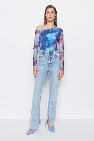 Top met Tie and Dye Blauw en Paars