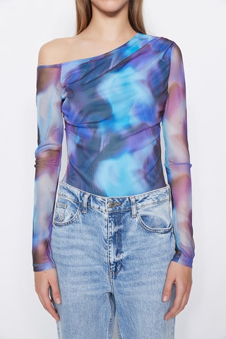 Top met Tie and Dye Blauw en Paars