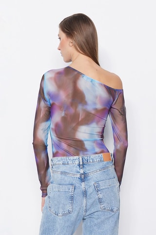 Top met Tie and Dye Blauw en Paars