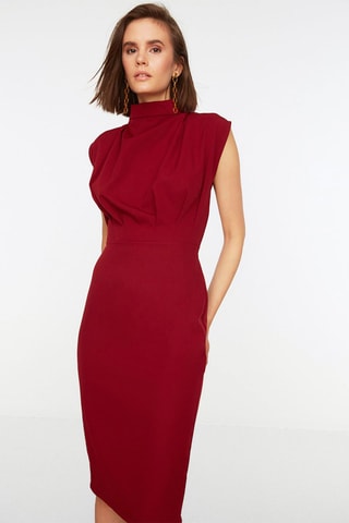Nauwaansluitende Jurk - Bordeauxrood