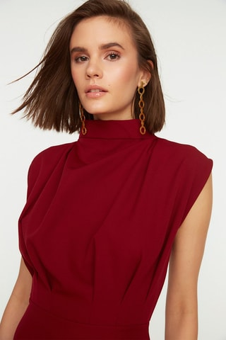 Nauwaansluitende Jurk - Bordeauxrood