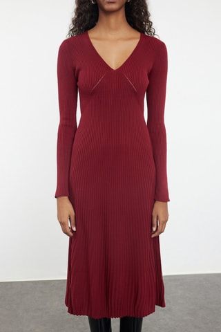 Trui-jurk - Bordeauxrood