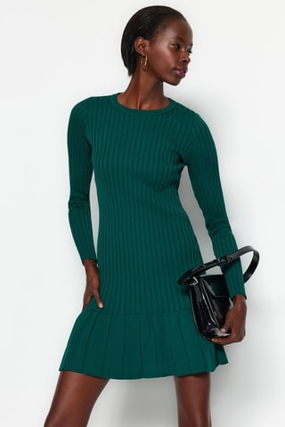 Vestido avolantado - Verde esmeralda