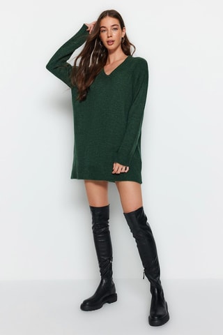 Vestido jersey - Verde oscuro