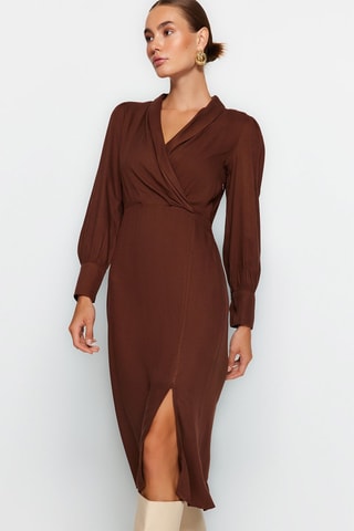 Vestido midi - Marrón