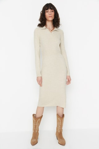 Trui-jurk Beige