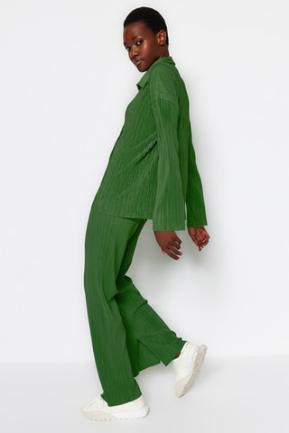 Camicia e pantaloni wide legs - Verde
