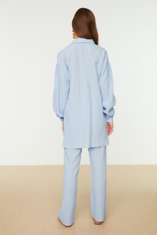 Camicia e pantaloni straight - Celeste