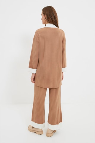 Tunica e pantaloni wide legs - Cammello