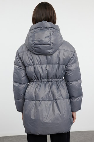 Piumino con cappuccio - Grigio