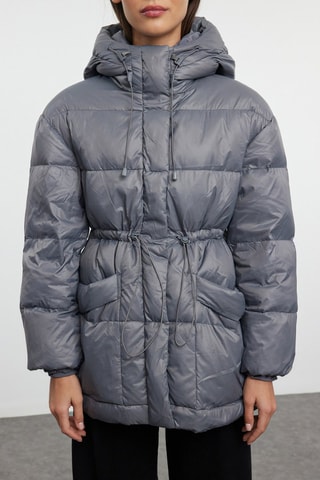 Piumino con cappuccio - Grigio
