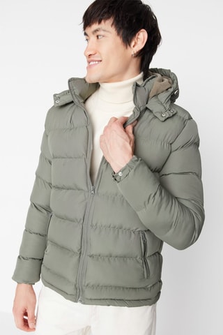 Piumino con cappuccio - Kaki