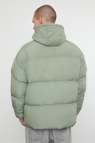 Piumino oversize con cappuccio - Kaki