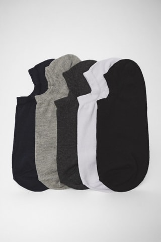 5 Paar Enkelsokken - Zwart en Grijs