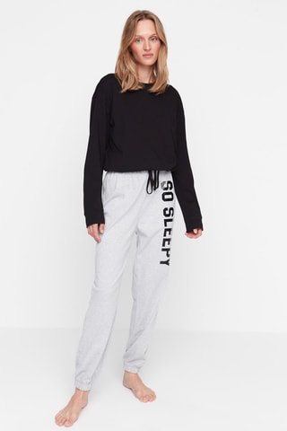 Pyjama - Zwart en Gemêleerd Lichtgrijs