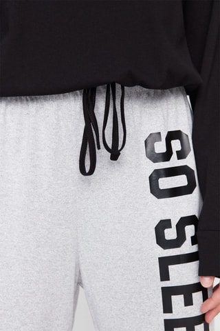 Pyjama - Zwart en Gemêleerd Lichtgrijs