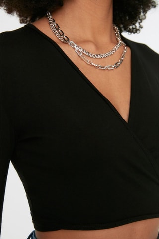 Crop top traçado - Preto