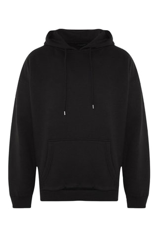 Felpa oversize con cappuccio - Nero