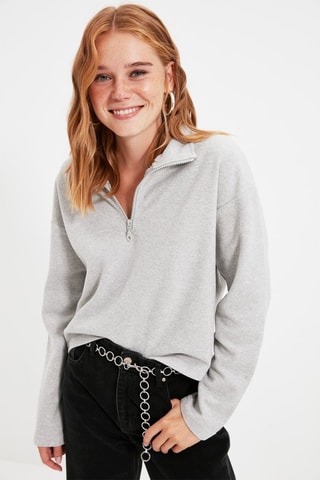 Sweater Gemêleerd Lichtgrijs