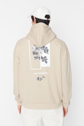 Felpa con cappuccio - Beige