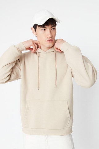 Felpa con cappuccio - Beige