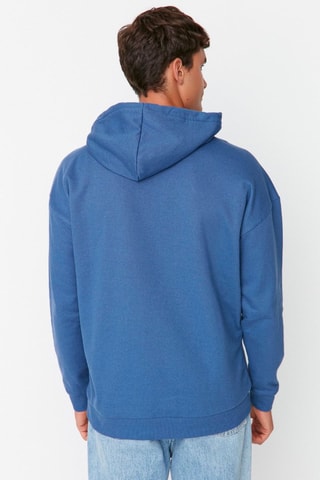 Felpa oversize con cappuccio - Blu