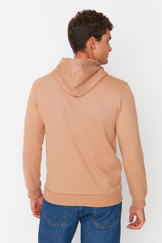 Felpa regular con cappuccio - Beige