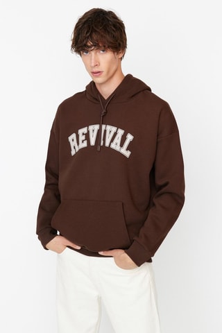 Felpa con cappuccio - Marrone