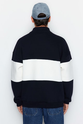 Felpa - Navy e bianco