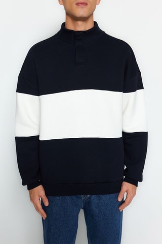 Felpa - Navy e bianco