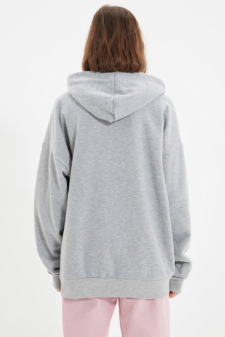 Oversized Sweater met Capuchon - Grijs