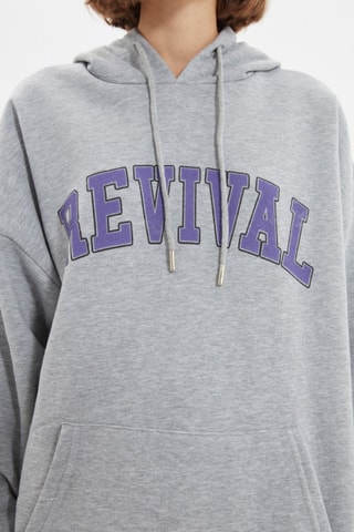 Oversized Sweater met Capuchon - Grijs