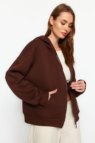 Sweater Oversized met Capuchon - Bruin