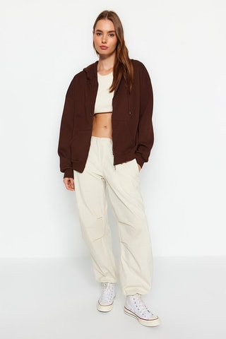 Sweater Oversized met Capuchon - Bruin