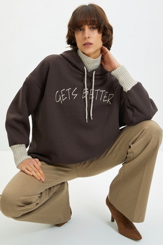 Sweater met Capuchon - Bruin