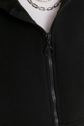 Korte Sweater met Capuchon Zwart