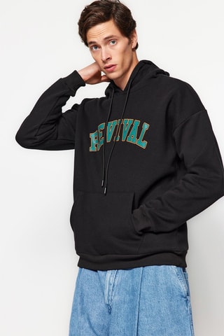 Felpa con cappuccio - Nero