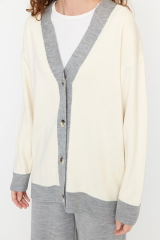 Cardigan e pantaloni - Grigio e bianco