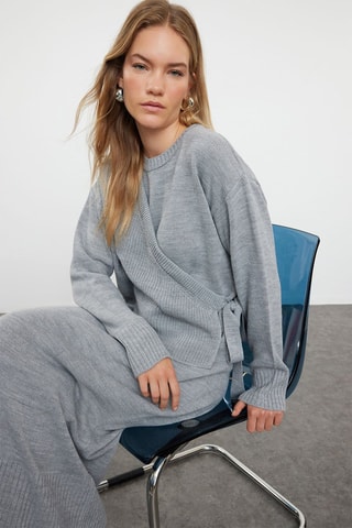 Cárdigan y vestido largo - Gris