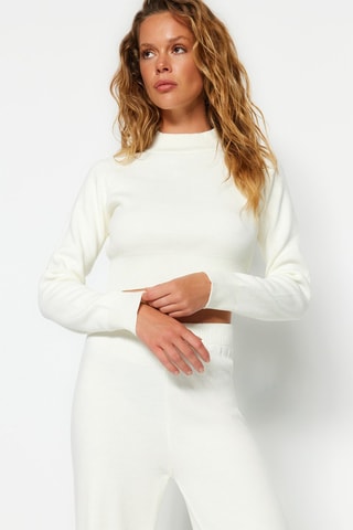 Crop top e pantaloni - Ecrù