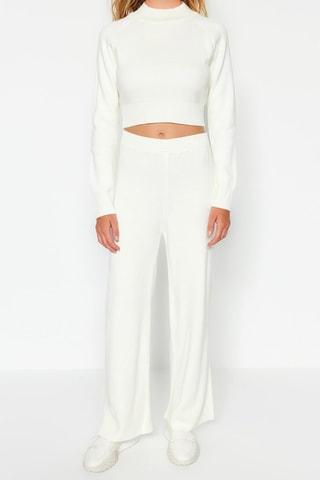 Crop top e pantaloni - Ecrù