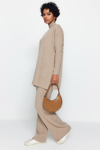 Tunica e pantaloni wide legs - Beige